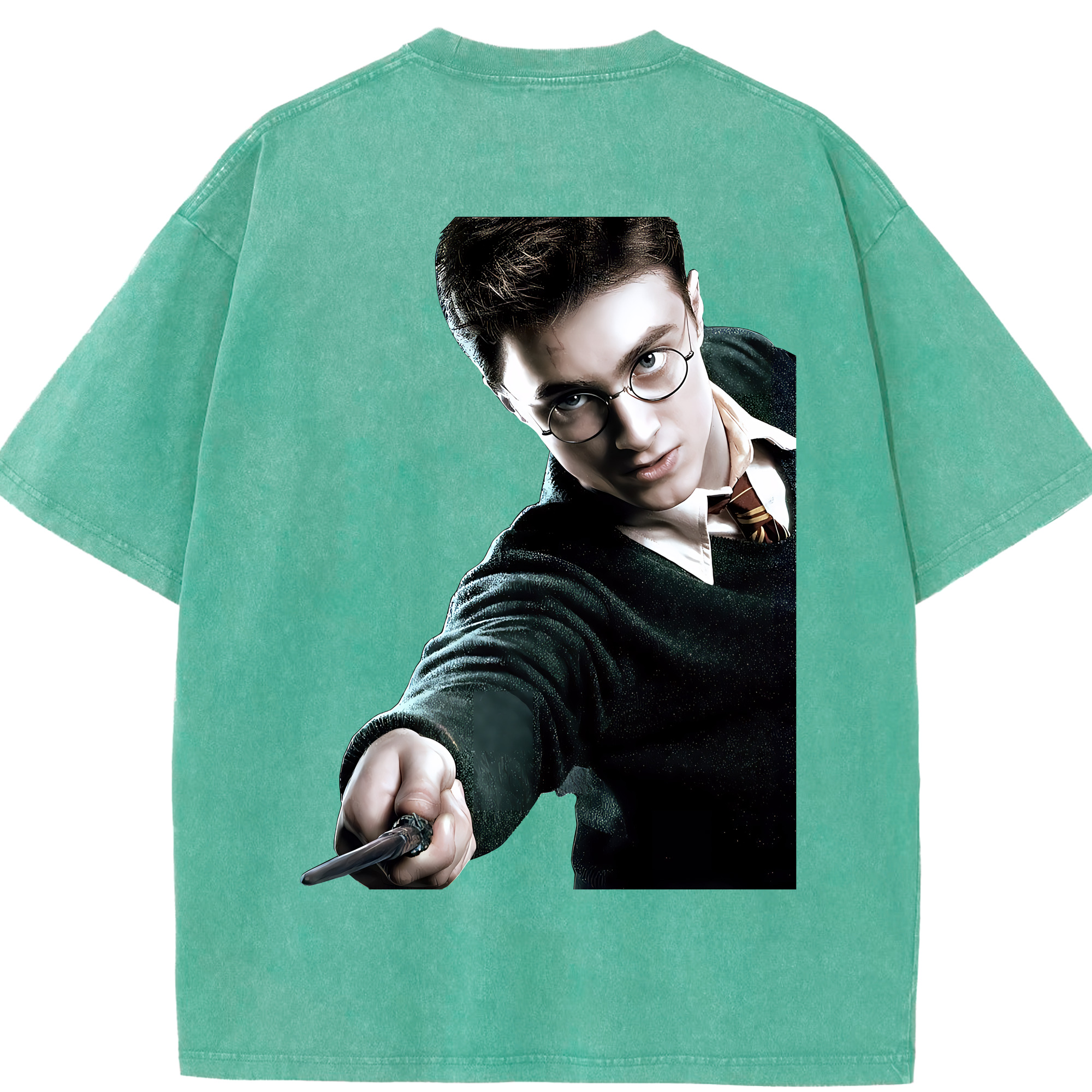 （画像用） Harry Potter ハリー・ポッターシリーズ 綿100% ヴィンテージ風 半袖Tシャツ（背面プリント）
